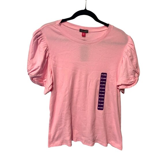 Vince Camuto Tops - New Vince Camuto Puff Short sleeve Pink Top Shirt Peony Womens Sz 2XL Retails $4